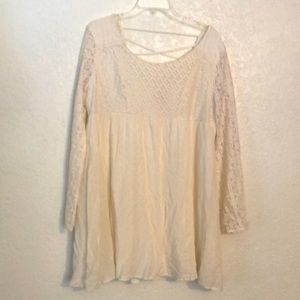 Boho chic hippie lace bell sleeve mini fest beach wedding dress